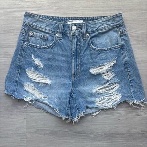 Garage Denim Distressed Mom Shorts- Size 03/26